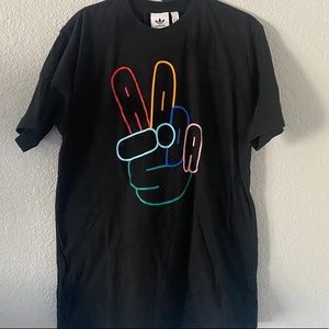 Adidas og peace sign t shirts
